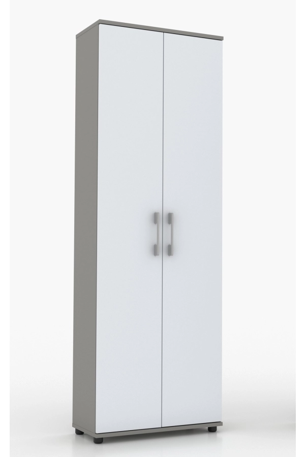 Regał  szafa biurowa G 60 2d Szary z białymi frontami 60 cm